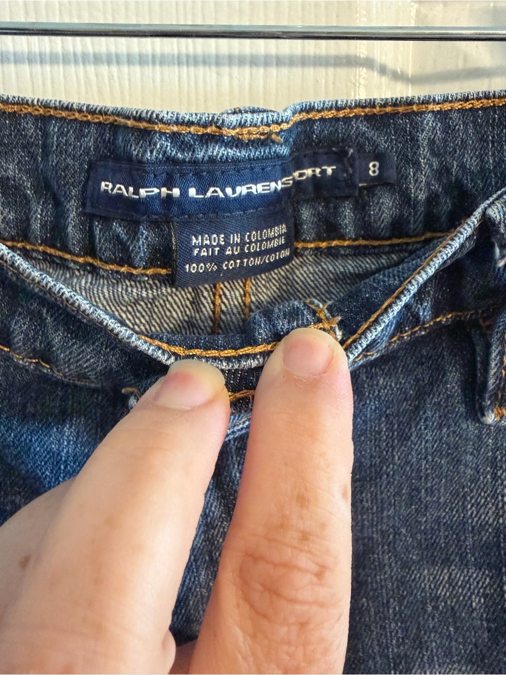 Ralph Lauren Sport Denim Shorts Women’s Sz 8 100% Cotton Mid Rise - Picture 3 of 7